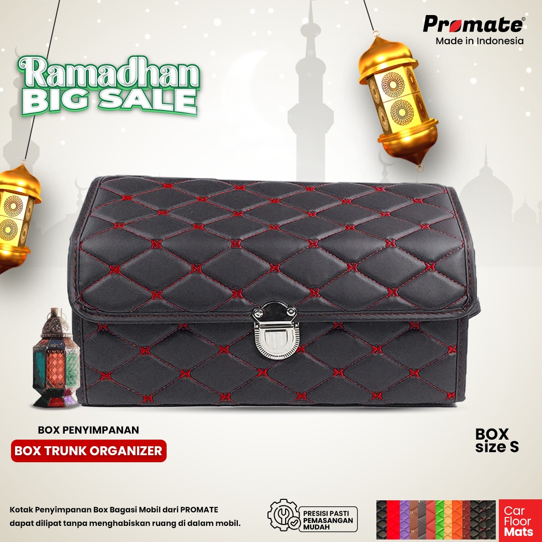 PROMATE Kotak Penyimpanan Bagasi Box Trunk Organizer Kulit PVC - Size S